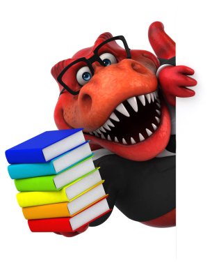 Eğlenceli çizgi film karakteri ile - 3d çizim kitapları