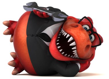 Eğlenceli çizgi film işadamı aracı - 3d çizim ile