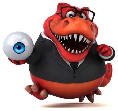 Eğlenceli çizgi film karakteri ile göz - 3d çizim 