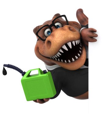 eğlenceli çizgi film karakteri ile petrol - 3d çizim