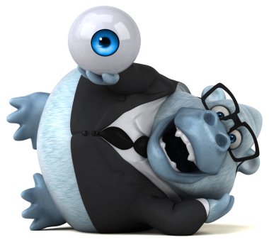 Eğlenceli çizgi film karakteri ile göz - 3d çizim 