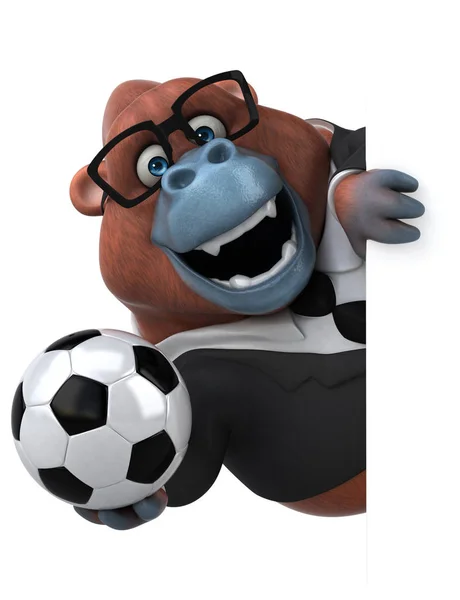 Spaß Cartoon Figur Mit Ball Illustration — Stockfoto