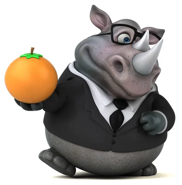 Spaß Cartoon Figur Mit Orange Illustration — Stockfoto