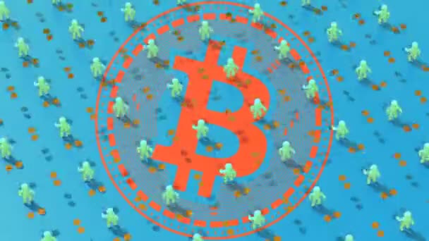 Bitcoin Blockchain Geld Wisselen Concept Animatie — Stockvideo