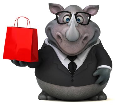 Eğlenceli gergedan holding çanta 