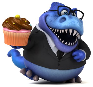 Çizgi film karakteri cupcake - 3d çizim ile