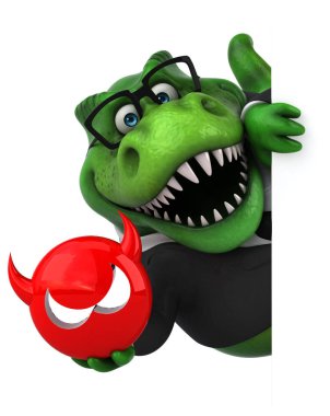 Eğlenceli çizgi film karakteri ile virüs 3d çizim