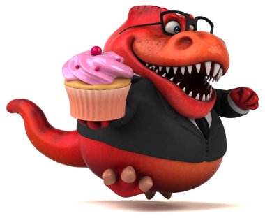 Çizgi film karakteri cupcake - 3d çizim ile