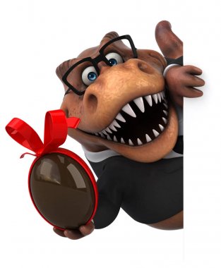 Eğlenceli çizgi film karakteri ile yumurta - 3d çizim