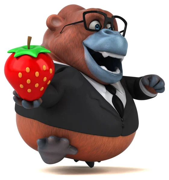 Personagem Desenho Animado Divertido Com Frutas Ilustração — Fotografia de Stock
