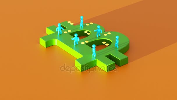 Bitcoin Blockchain Гроші Обміну Концепції Анімація — стокове відео
