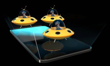 Smartphone - 3d çizim yabancılar