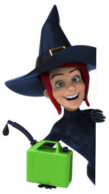 Seksi cadı petrol - 3d çizim holding