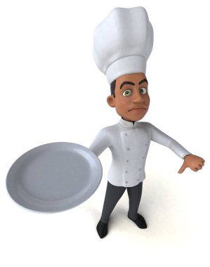 Eğlenceli çizgi film karakteri ile plaka - 3d çizim