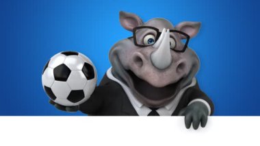 Eğlenceli gergedan top - 3d animasyon holding