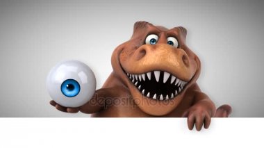 dinozor, komik çizgi film karakteri göz - 3d animasyon holding 