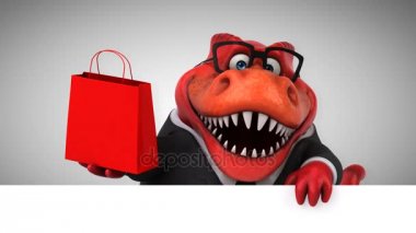 dinozor, komik çizgi film karakteri ile çanta 