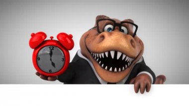 dinozor, komik çizgi film karakteri ile masa saati 
