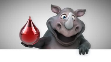 Eğlenceli gergedan Holding - 3d animasyon bırak