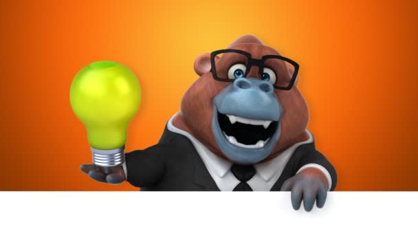Fun Orangutan Lamp Animation — Stock Video