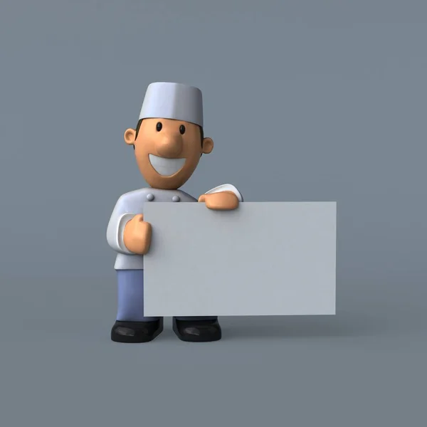 Personaje Panadero Dibujos Animados Ilustración — Foto de Stock