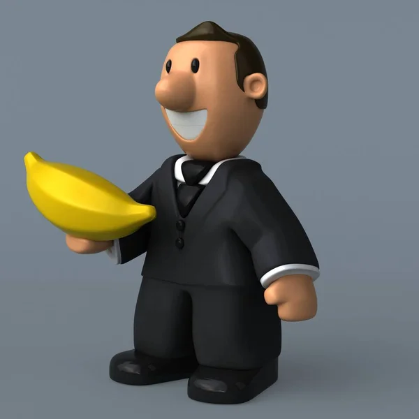 Funny Cartoon Character Banana Illustration — Stock Photo, Image