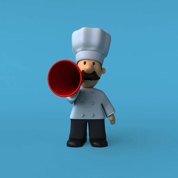 Leuk Chef Kok Cartoon Character Illustratie — Stockfoto