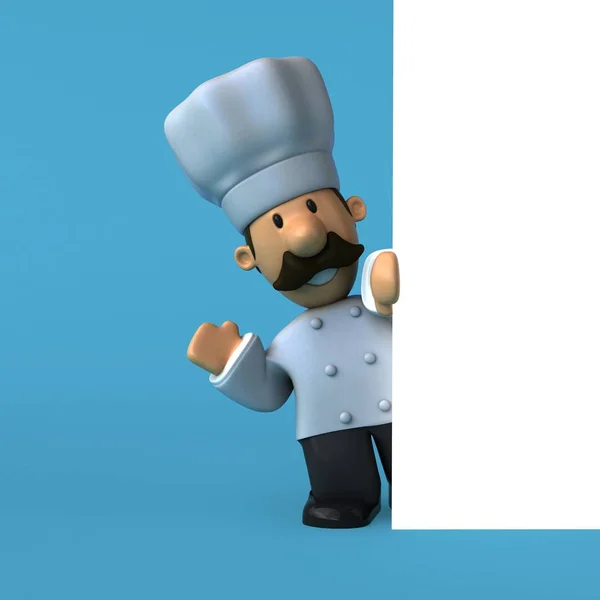 Chef Zabawne Kreskówki Charakter Ilustracja — Zdjęcie stockowe