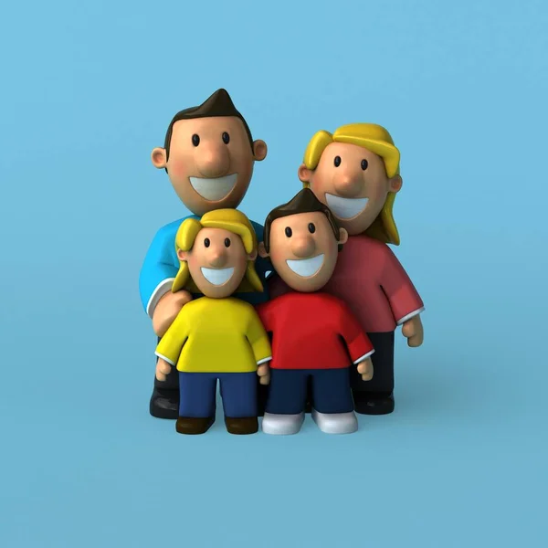 Family Cartoon Characters Illustration — Stock Photo, Image