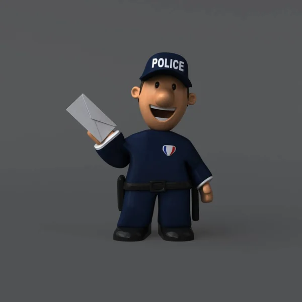 Personaje Dibujos Animados Policía Ilustración —  Fotos de Stock