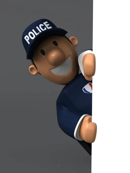 Police Cartoon Character Illustration — Stock Photo, Image