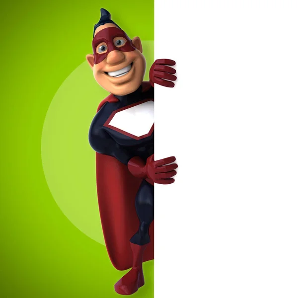 Eğlenceli Süper Kahraman Çizgi Film Karakteri Llüstrasyon — Stok fotoğraf
