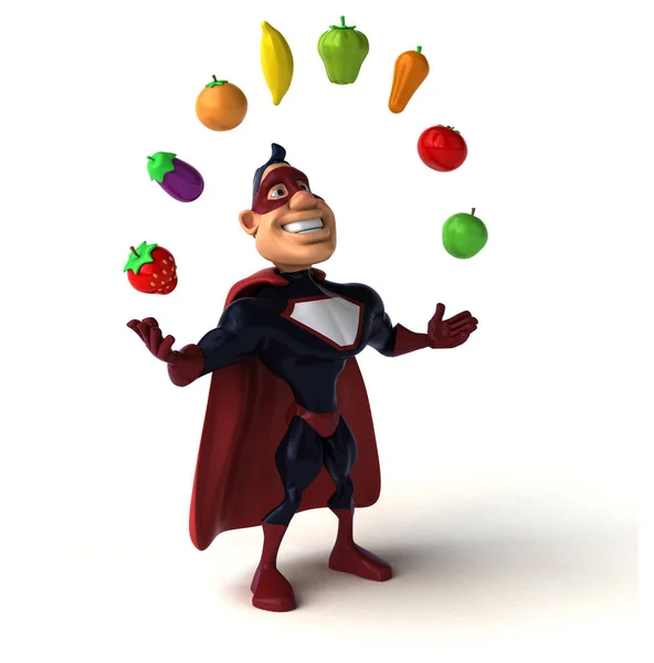 Fun Superhero Character Food Illustration — Stock Photo, Image