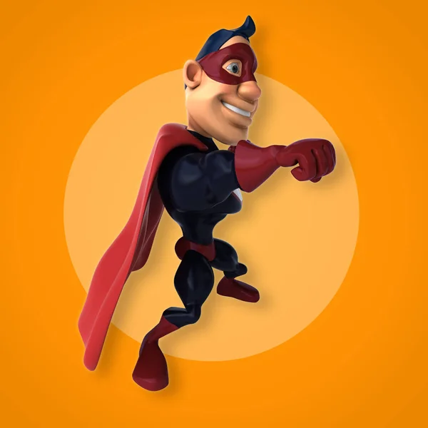 Divertente Personaggio Dei Cartoni Animati Supereroi Illustrazione — Foto Stock