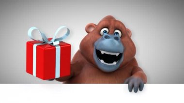 mevcut - 3d animasyon tutan orangutan çizgi film karakteri 