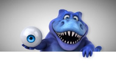 dinozor, komik çizgi film karakteri göz - 3d animasyon holding 