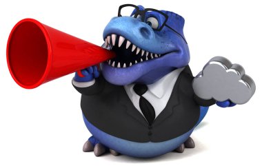 Komik çizgi film karakteri ile bulut - 3d çizim