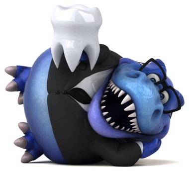 Eğlenceli çizgi film karakteri ile diş - 3d çizim