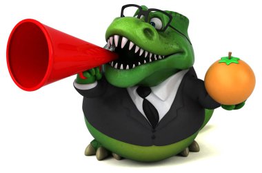 Komik çizgi film karakteri turuncu - 3d çizim ile