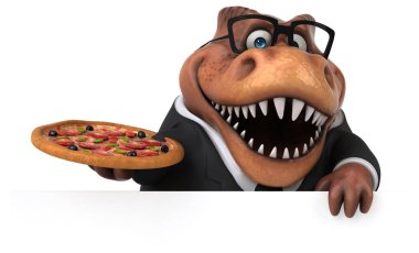 Pizza - 3d çizim ile eğlenceli çizgi film karakteri