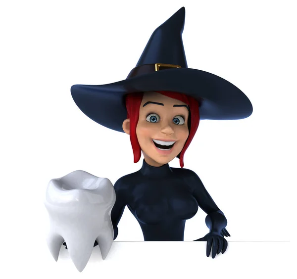 Fun Cartoon Character Tooth Illustration — Stock Photo, Image