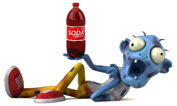 Fun Cartoon Character Soda Illustration — Stock Photo, Image