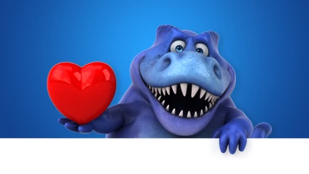 Dinosaur Funny Cartoon Character Heart — Stock Video © julos #182579602