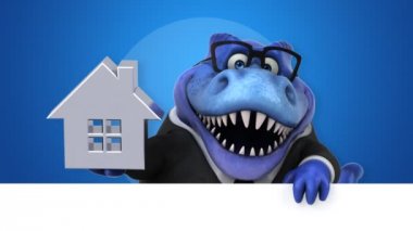 dinozor, komik karikatür karakter holding evi