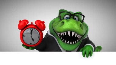 dinozor, komik çizgi film karakteri ile masa saati 