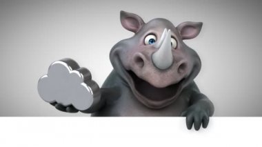 Komik karikatür karakter holding bulut