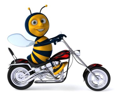 Motosiklette eğlence arısı - 3D Görüntü