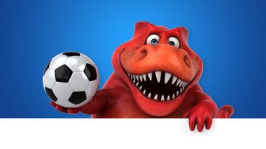 dinozor, eğlenceli çizgi film karakteri top - 3d animasyon holding 