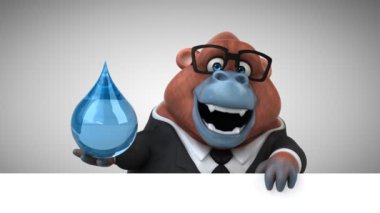 Eğlenceli orangoutan holding - 3d animasyon bırak 