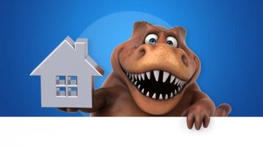 dinozor, komik karikatür karakter holding evi